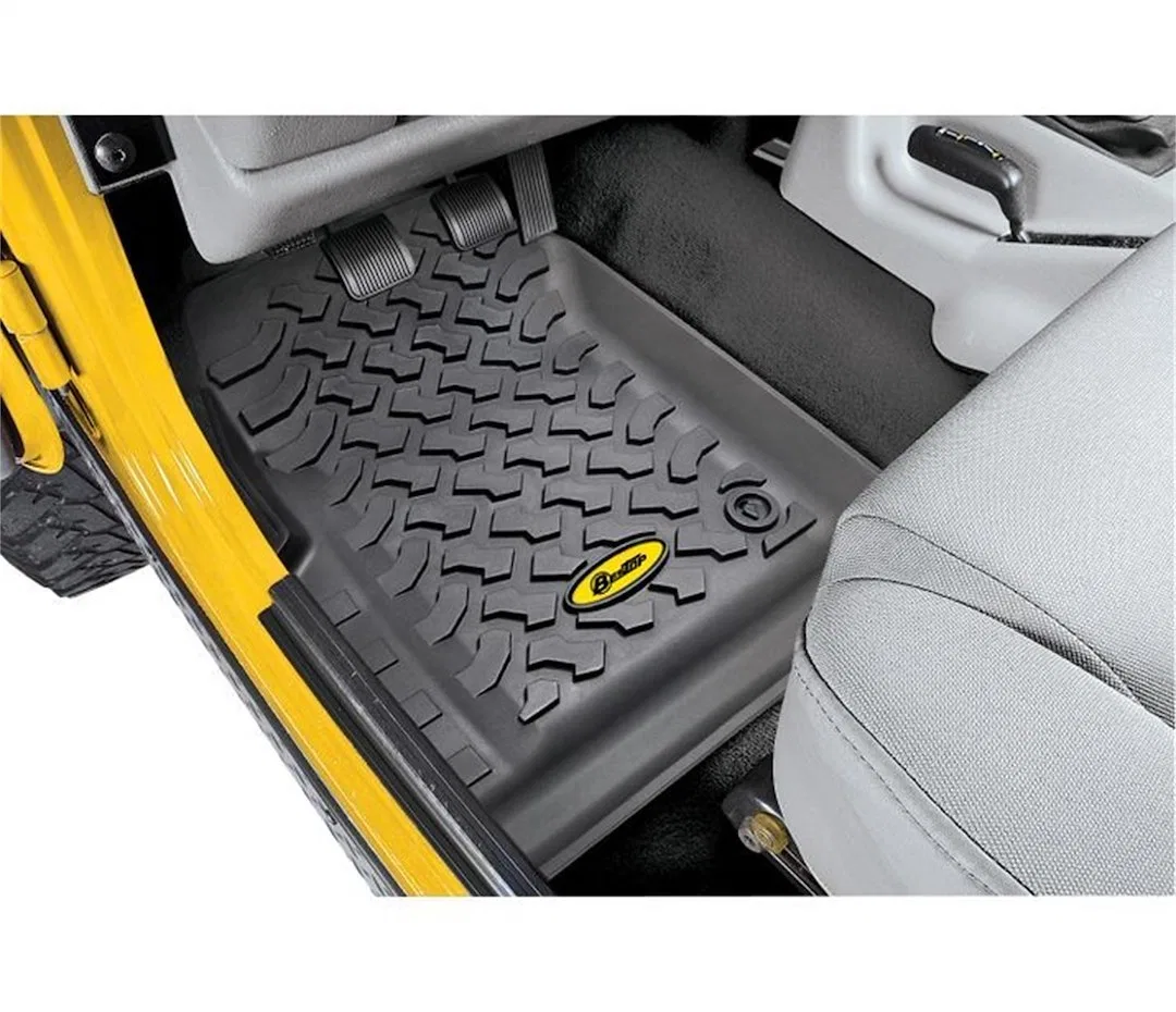 51509-01 – BESTOP Floor Liner, Black Molded Fit 5/16 Inch Tread Design Thermo Plastic Elastomer 2 Piece